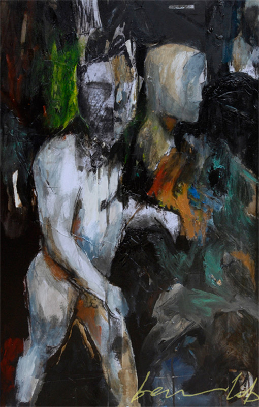 Fuite-diptyque-La-Reine-parti-gauche-Huile-et-acrylique-sur-Toile-50-x-70-cm-web