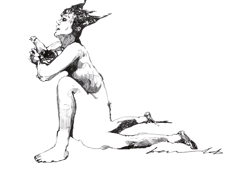 Lutte-Moyenne-bic-sur-papier-50-x-70-cm-MAC-web